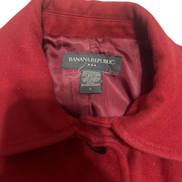 Banana Republic Red Women's Button Up Coat Size S - Picture 4 of 4